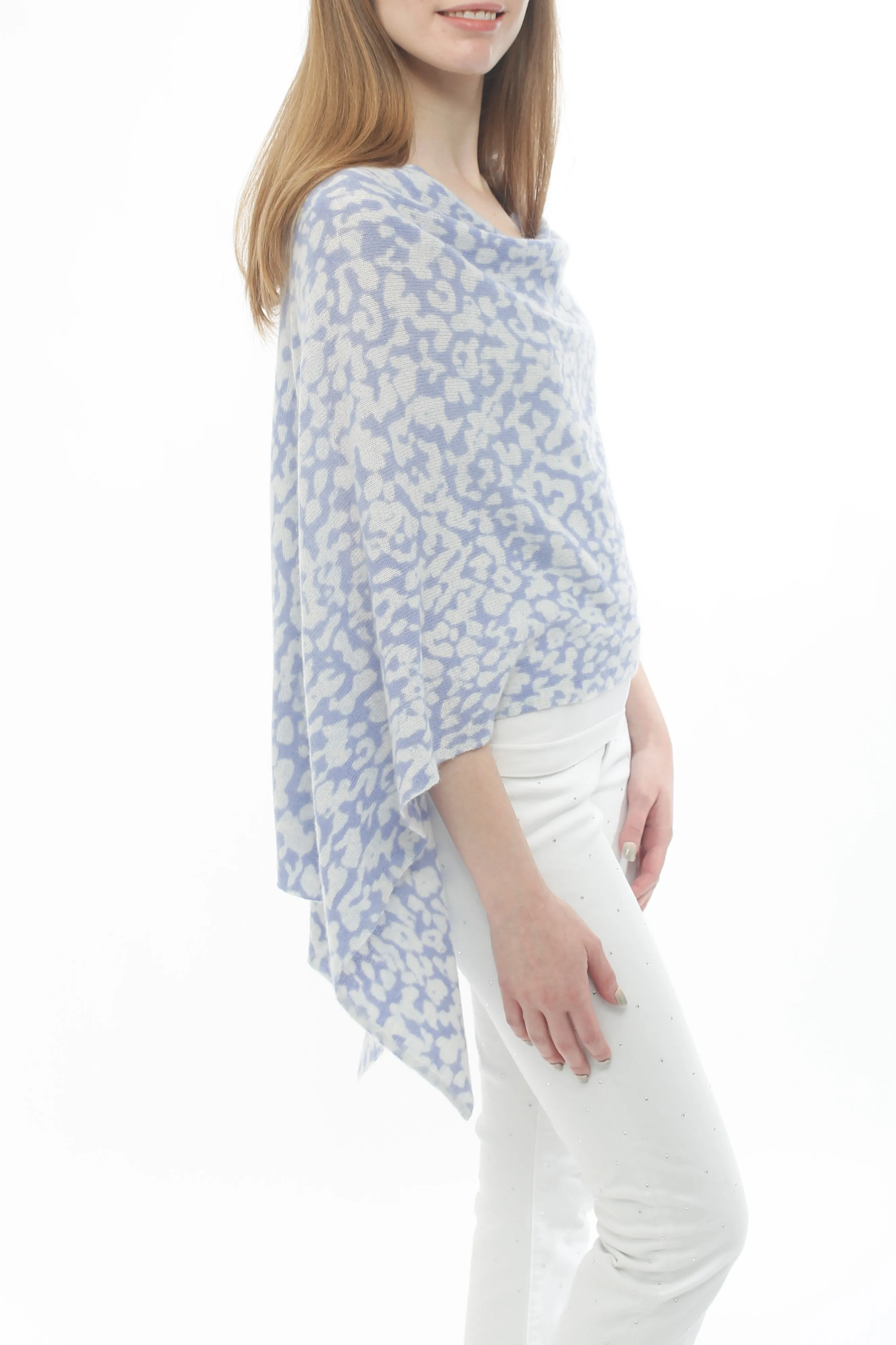 100% Cashmere Pastel Sky Print Topper