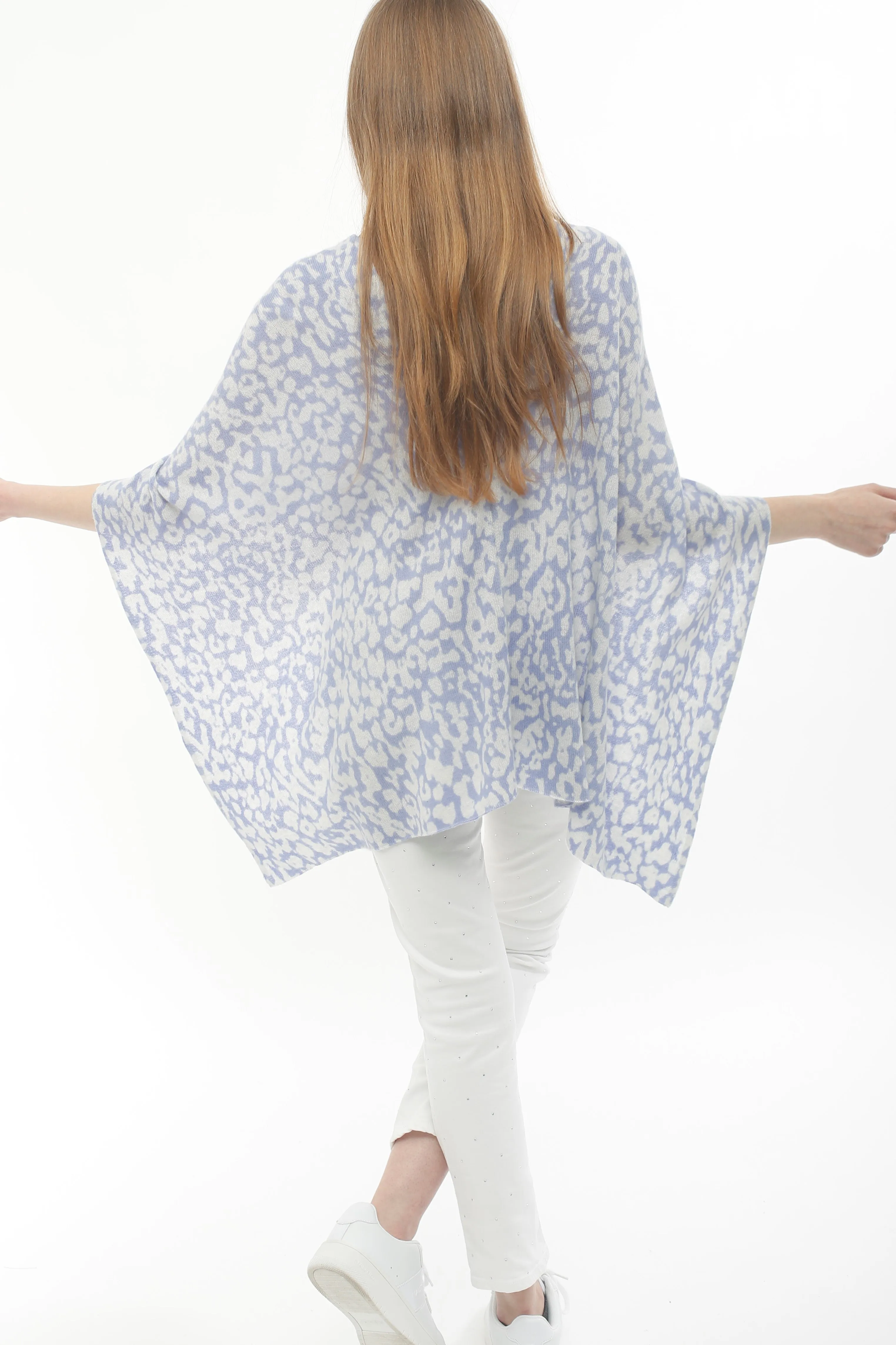 100% Cashmere Pastel Sky Print Topper