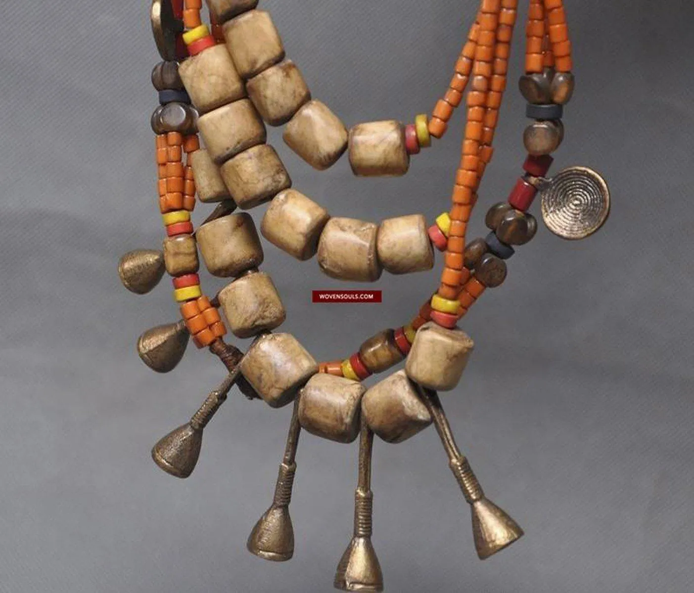 1243 SOLD Old Naga Tribal Heirloom Bead Necklace