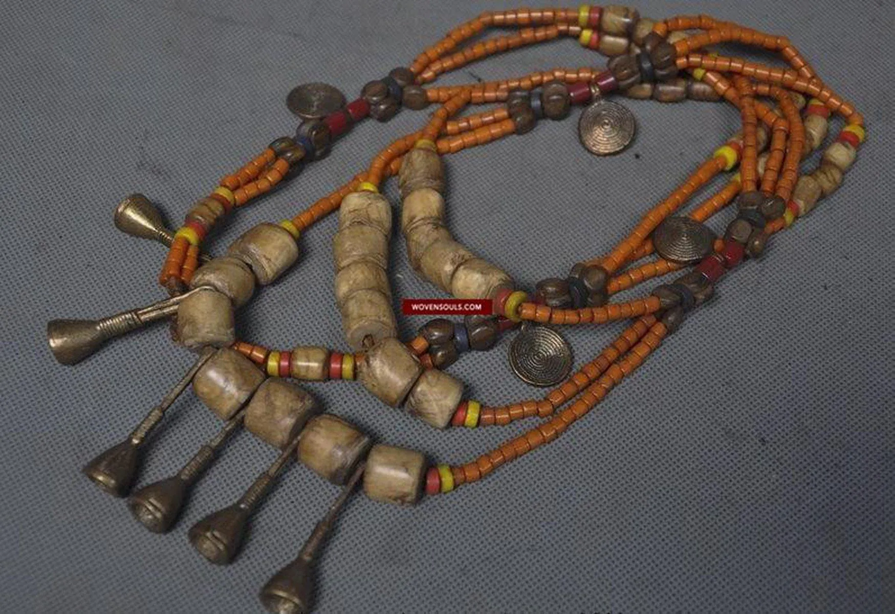 1243 SOLD Old Naga Tribal Heirloom Bead Necklace