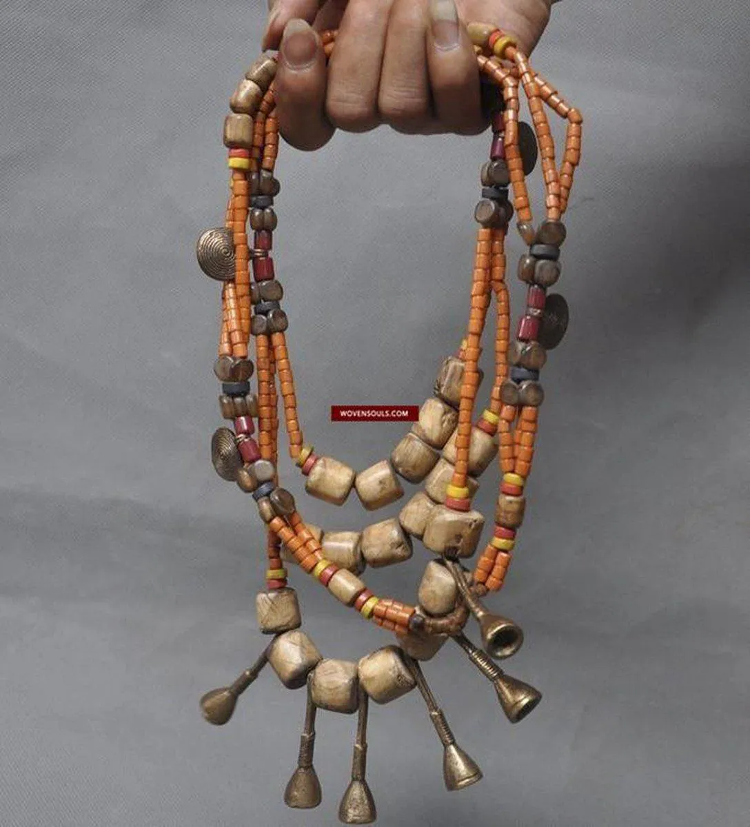 1243 SOLD Old Naga Tribal Heirloom Bead Necklace