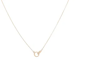 14K Yellow Gold Intertwined Hoops Necklace