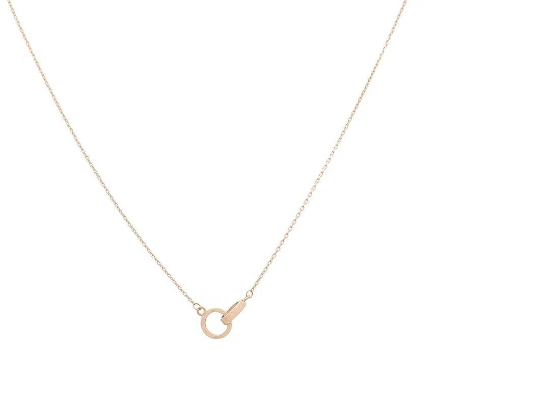 14K Yellow Gold Intertwined Hoops Necklace