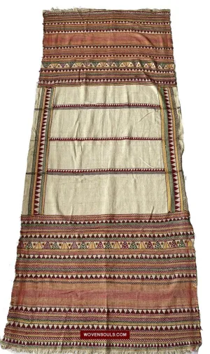 1558 SOLD Rare Vintage Orissa Odisha Gond Tribal Shawl  Cotton