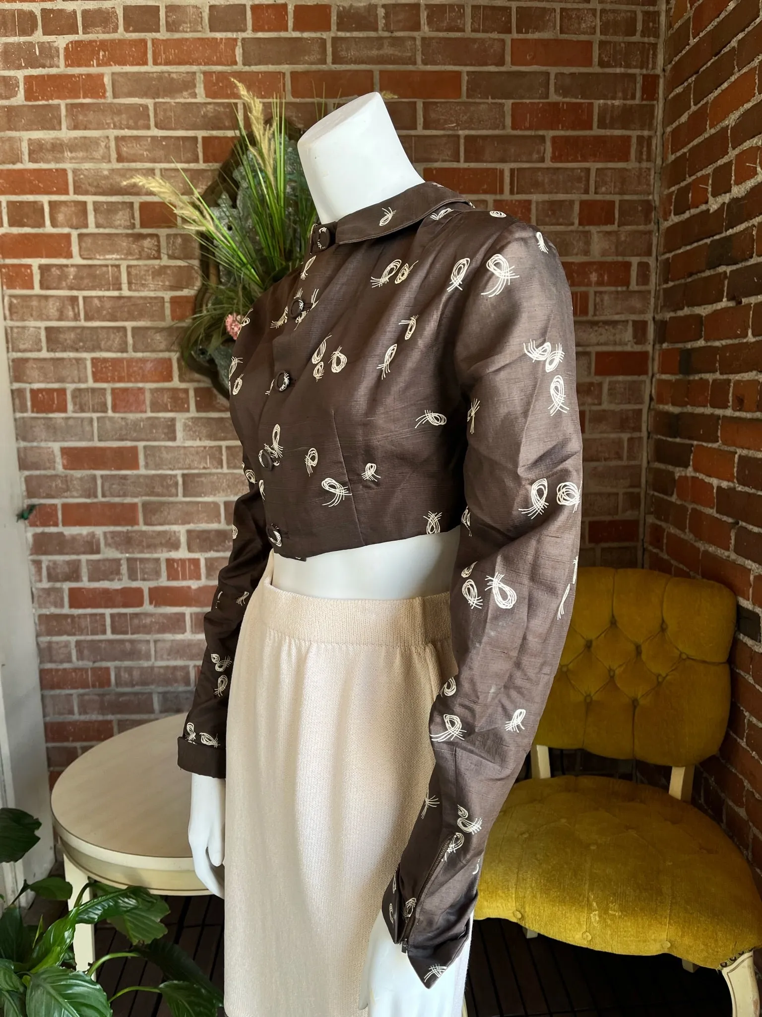 1950s Silk Cropped Bolero