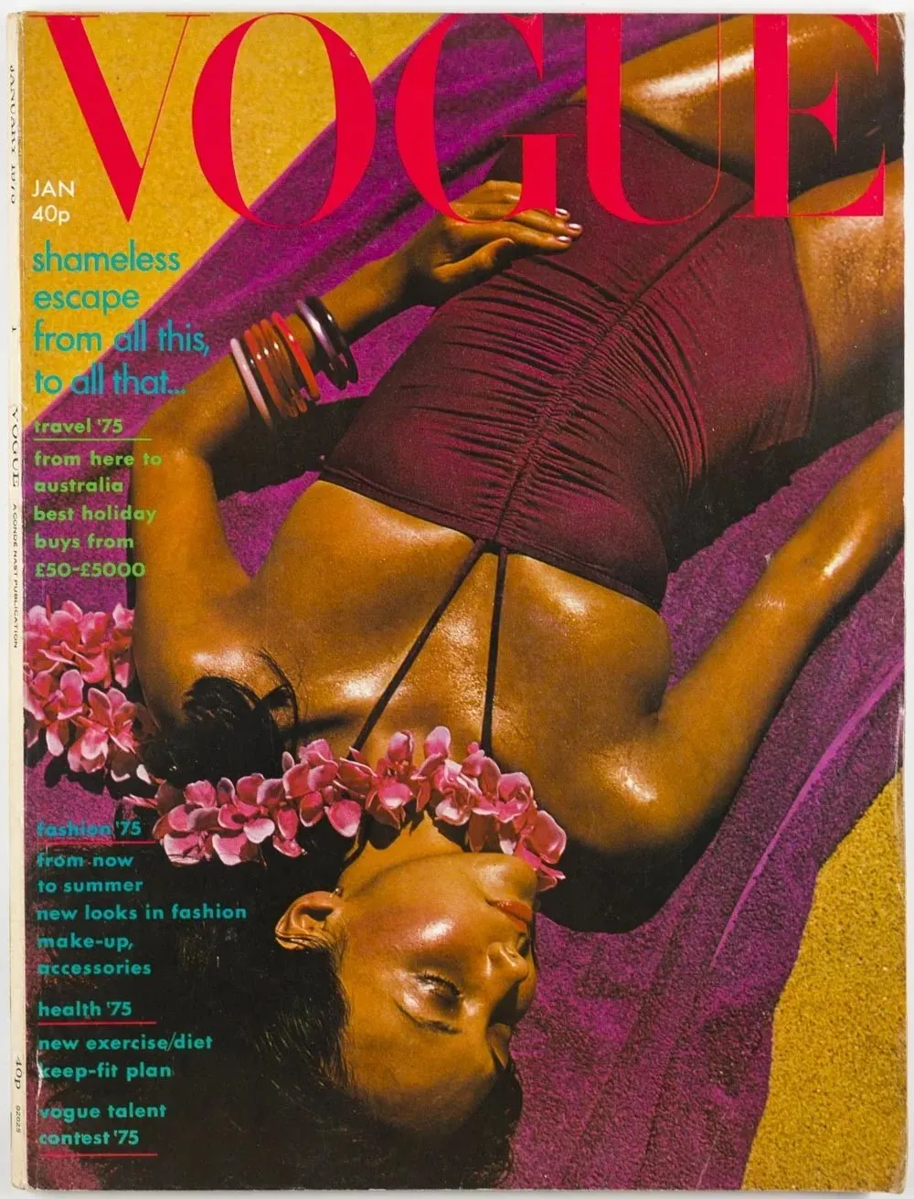 1975 Vogue January 1975 - Cover by  by David Bailey