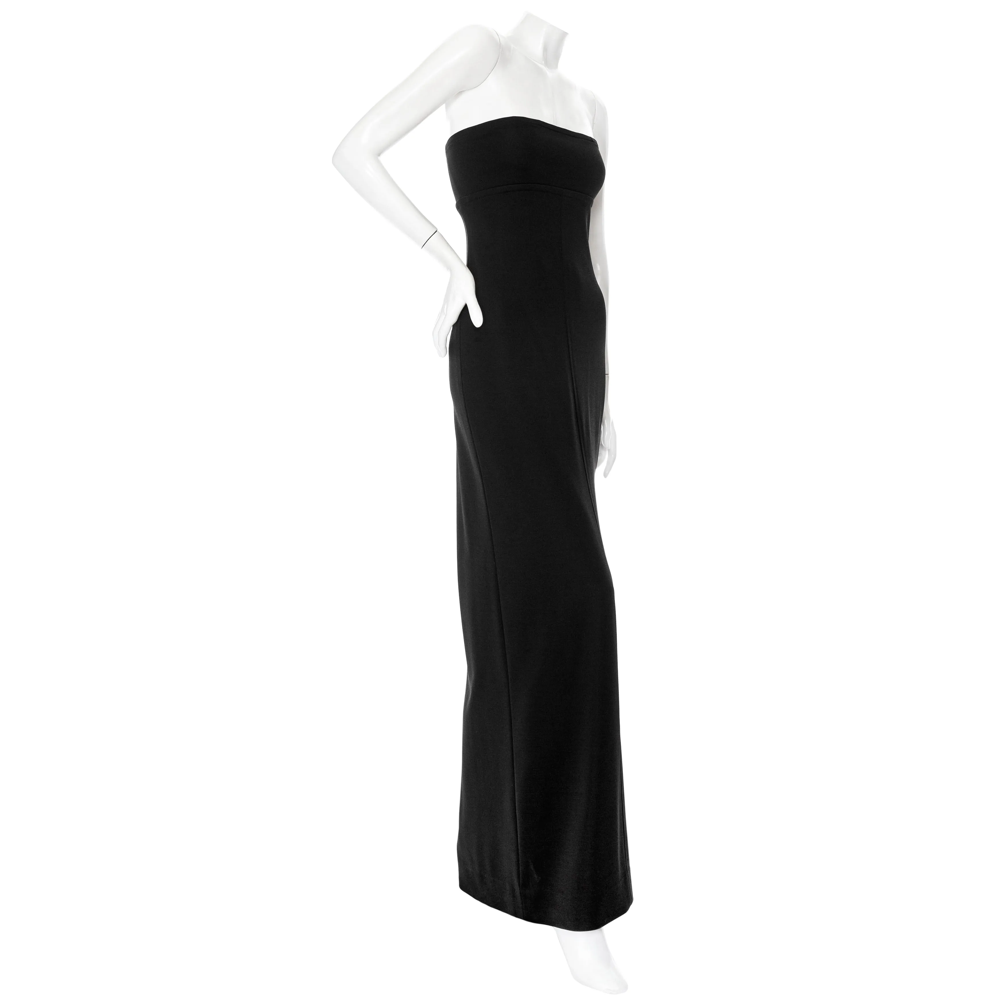 1980s Rive Gauche Black Tube Maxi Dress