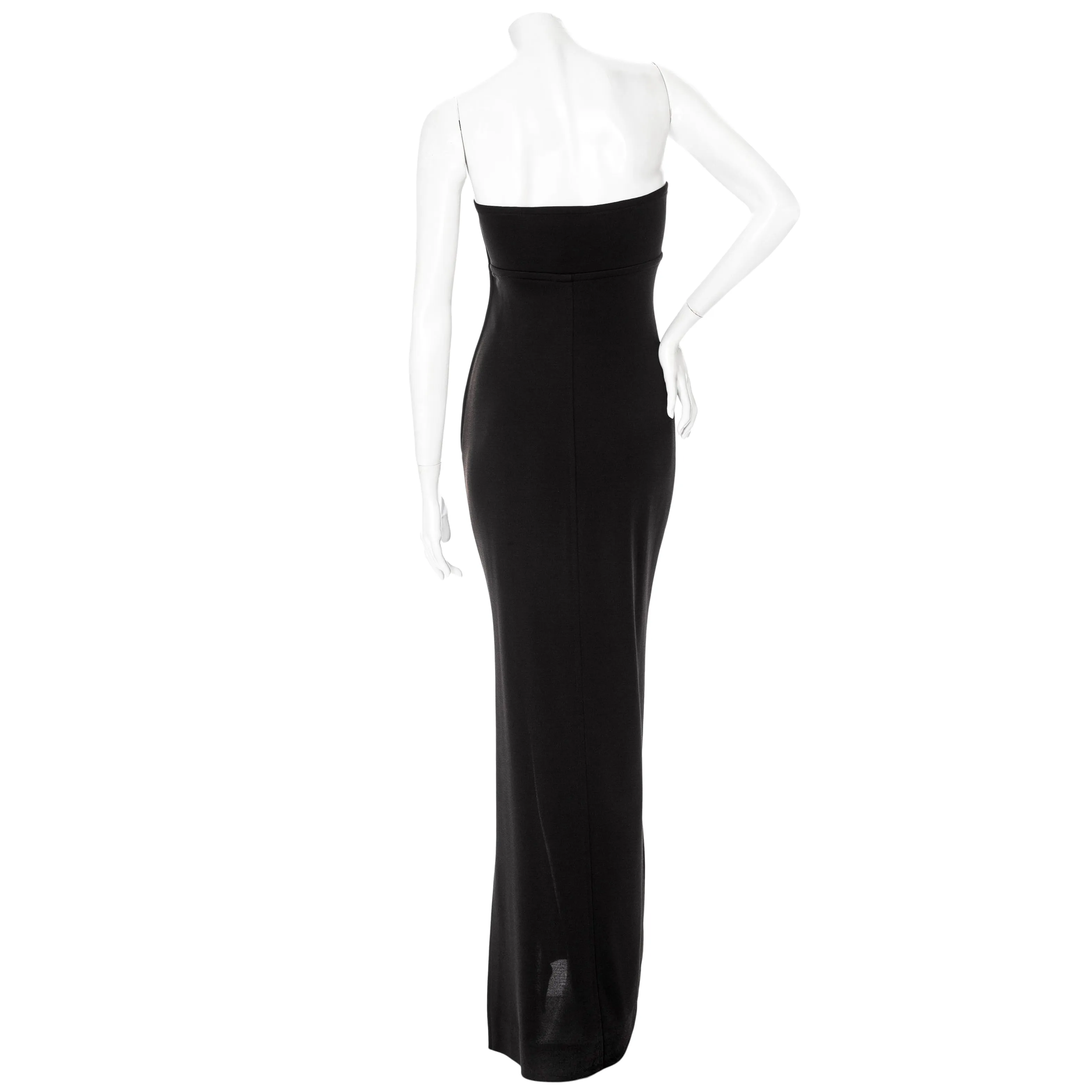 1980s Rive Gauche Black Tube Maxi Dress