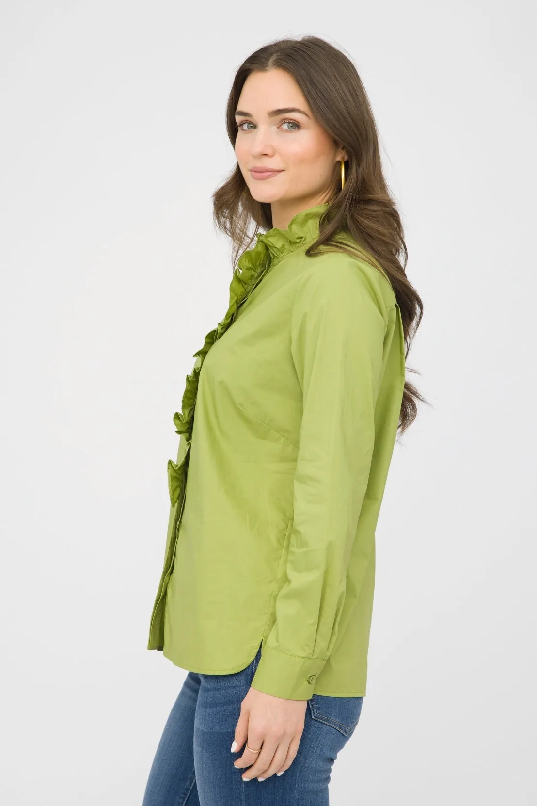 27" Classic Shirt with Ruffle Collar