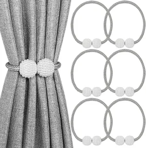 6-Pack: Magnetic Curtain Tiebacks, Decorative Curtain Holdbacks