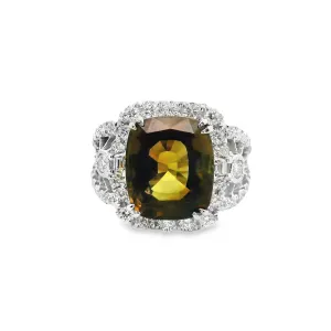 7.81 Carat Alexandrite Diamond 18k White Gold Ring, GIA Certified