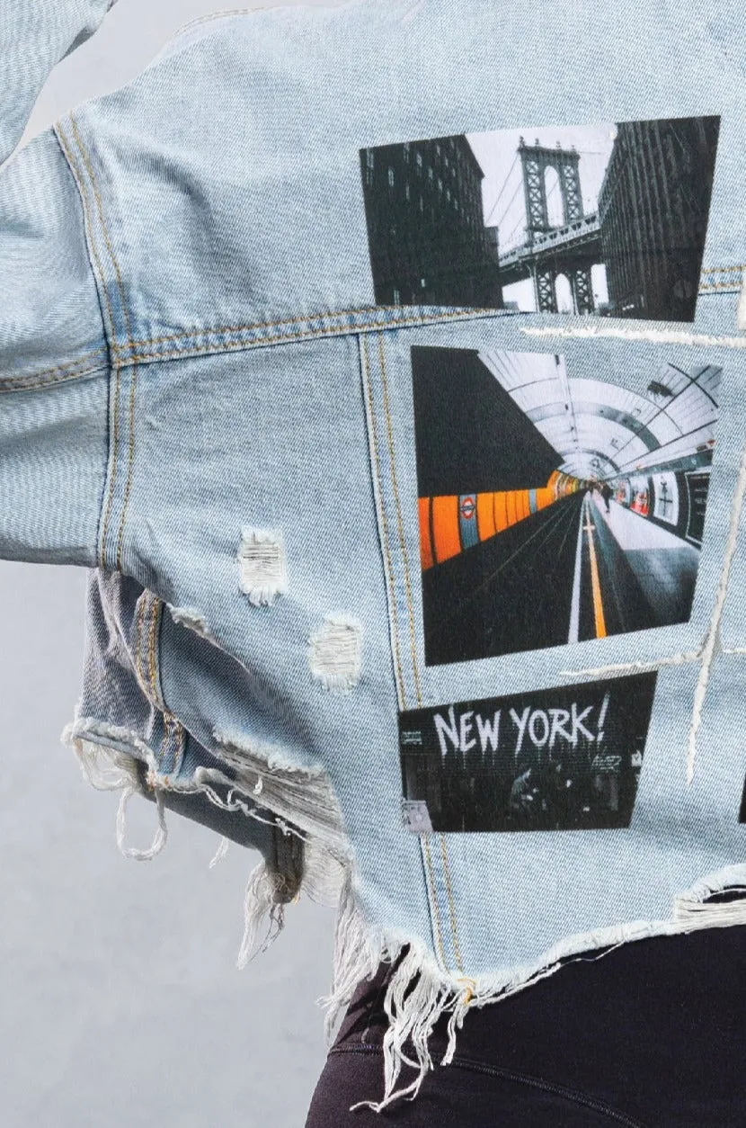 A DAY IN NEW YORK Crop Denim Jacket