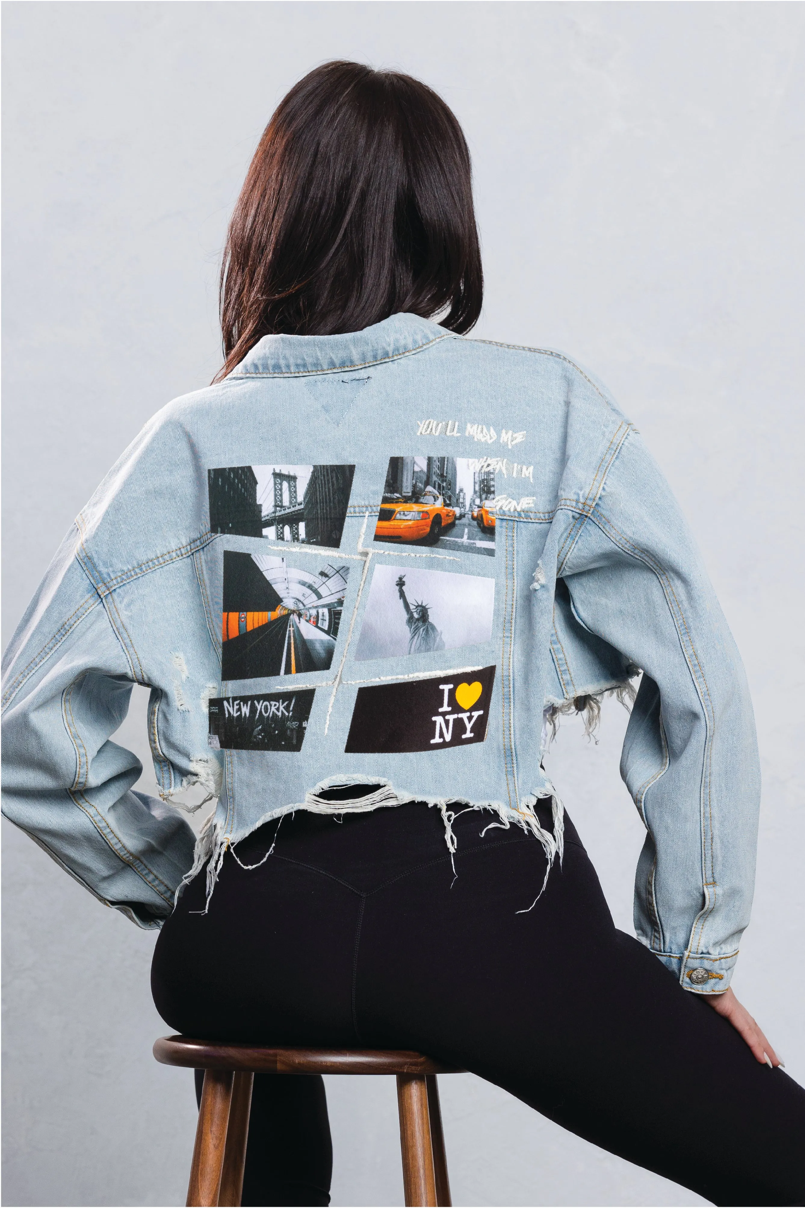 A DAY IN NEW YORK Crop Denim Jacket