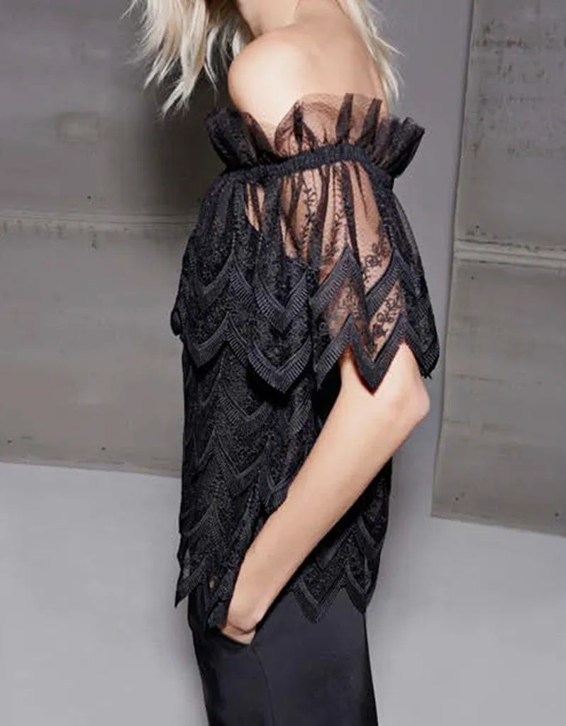 Alexis Abelli Lace Top in Black