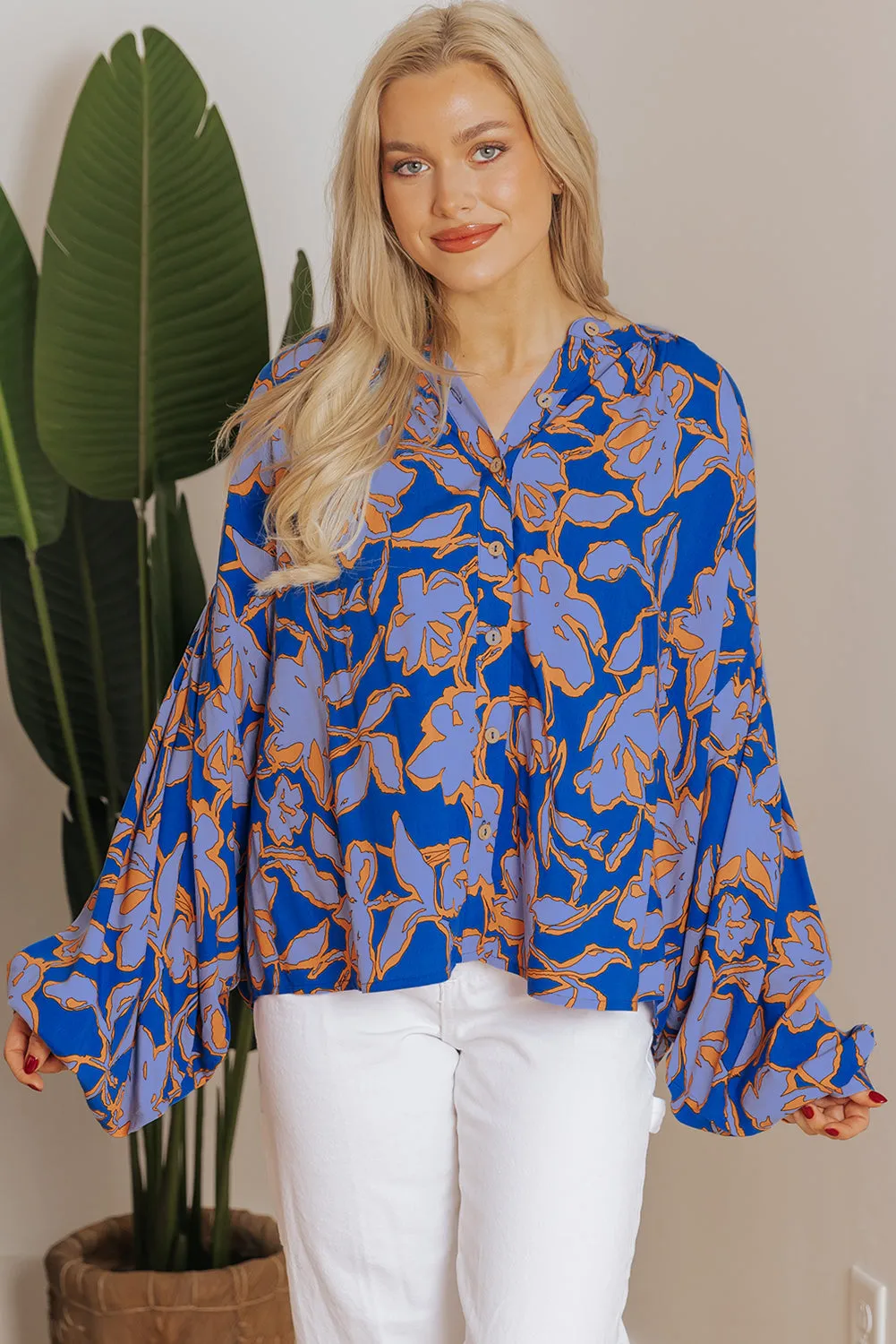 Alyssa Floral Buttoned Loose Fit Shirt