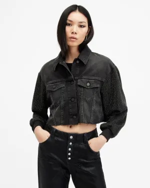 Anders Embellished Sleeve Denim Shacket