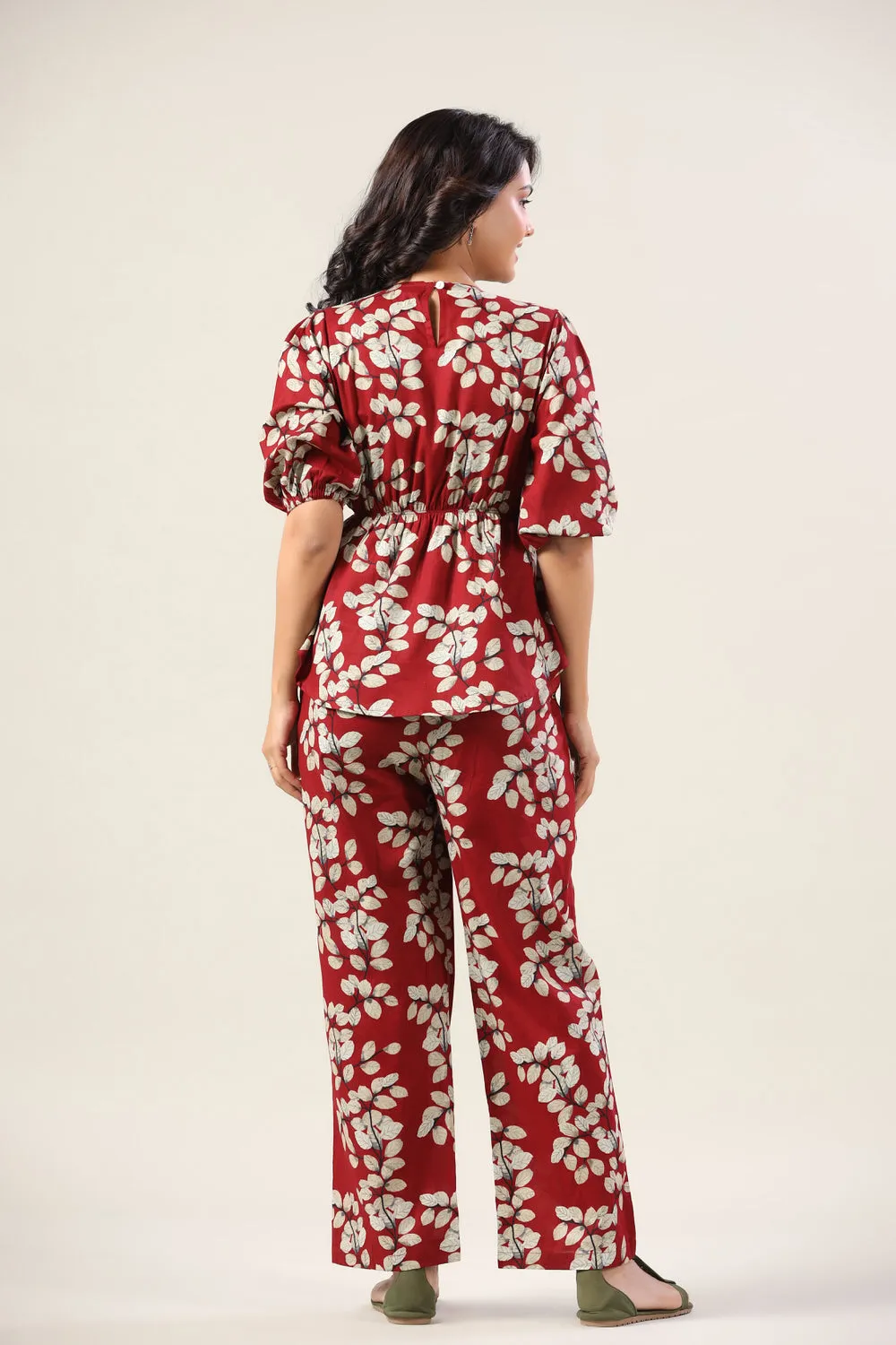 Autumn Leaves on Red Co-ord Set