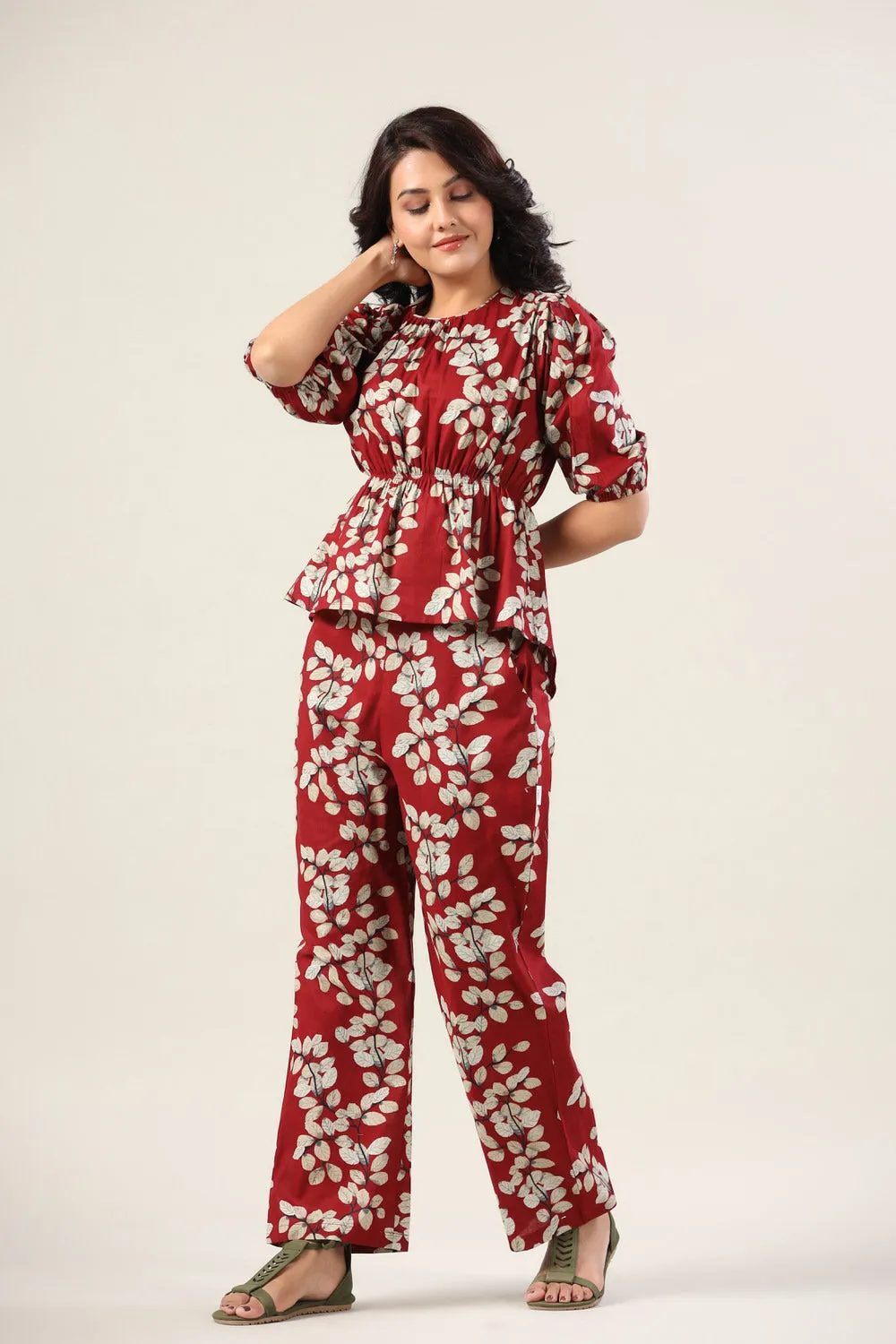 Autumn Leaves on Red Co-ord Set