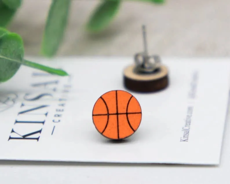 Basketball Stud Earrings