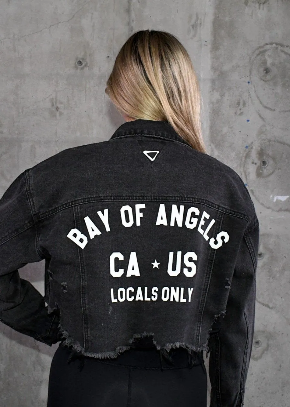 BAY OF ANGELS Crop Denim Jacket