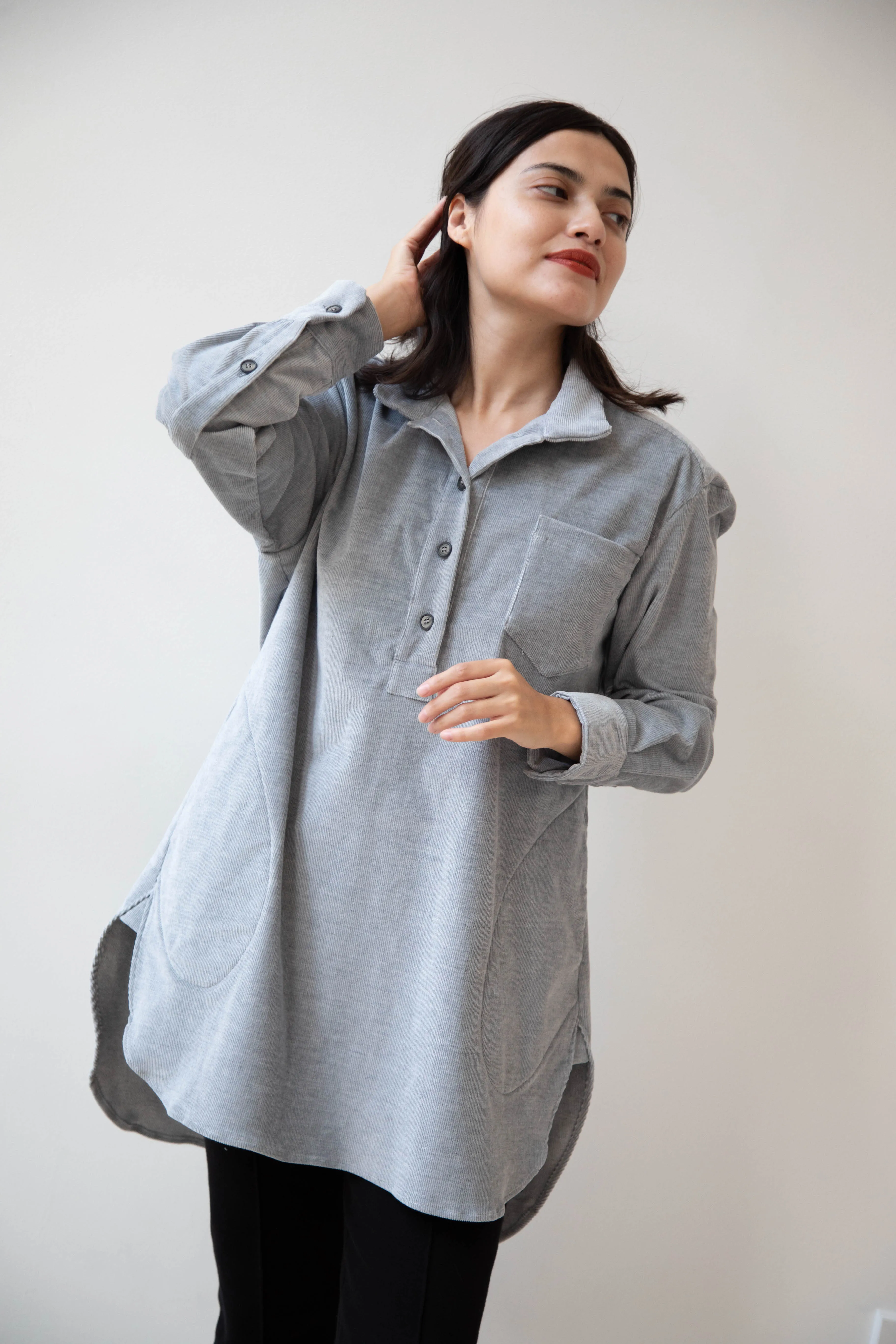 Bergfabel | Tania Shirt in Ice Velour Corduroy