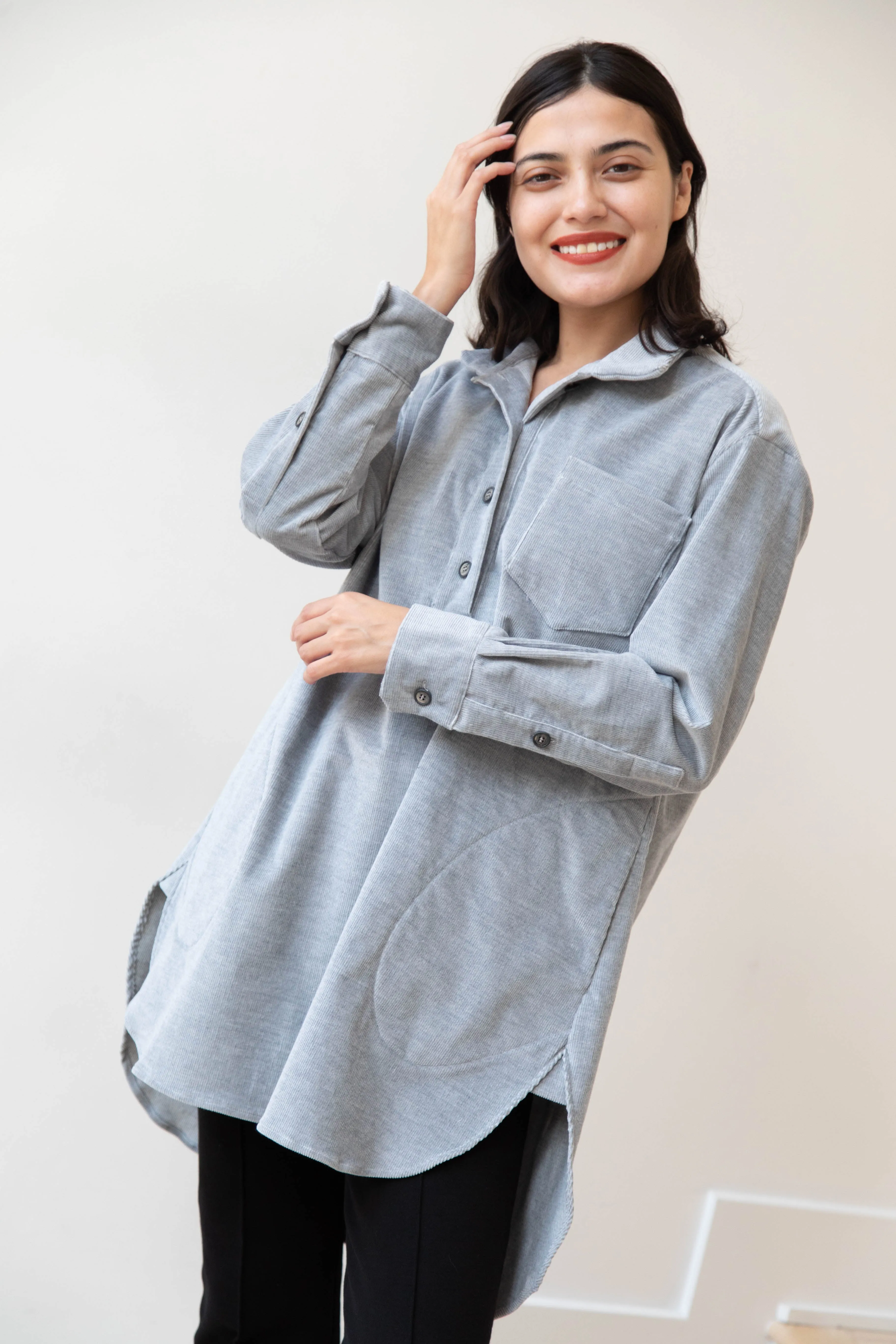 Bergfabel | Tania Shirt in Ice Velour Corduroy