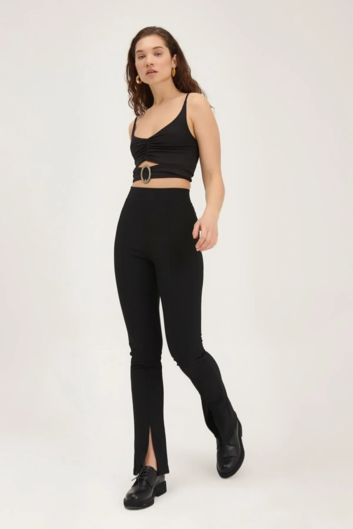 Black split trousers