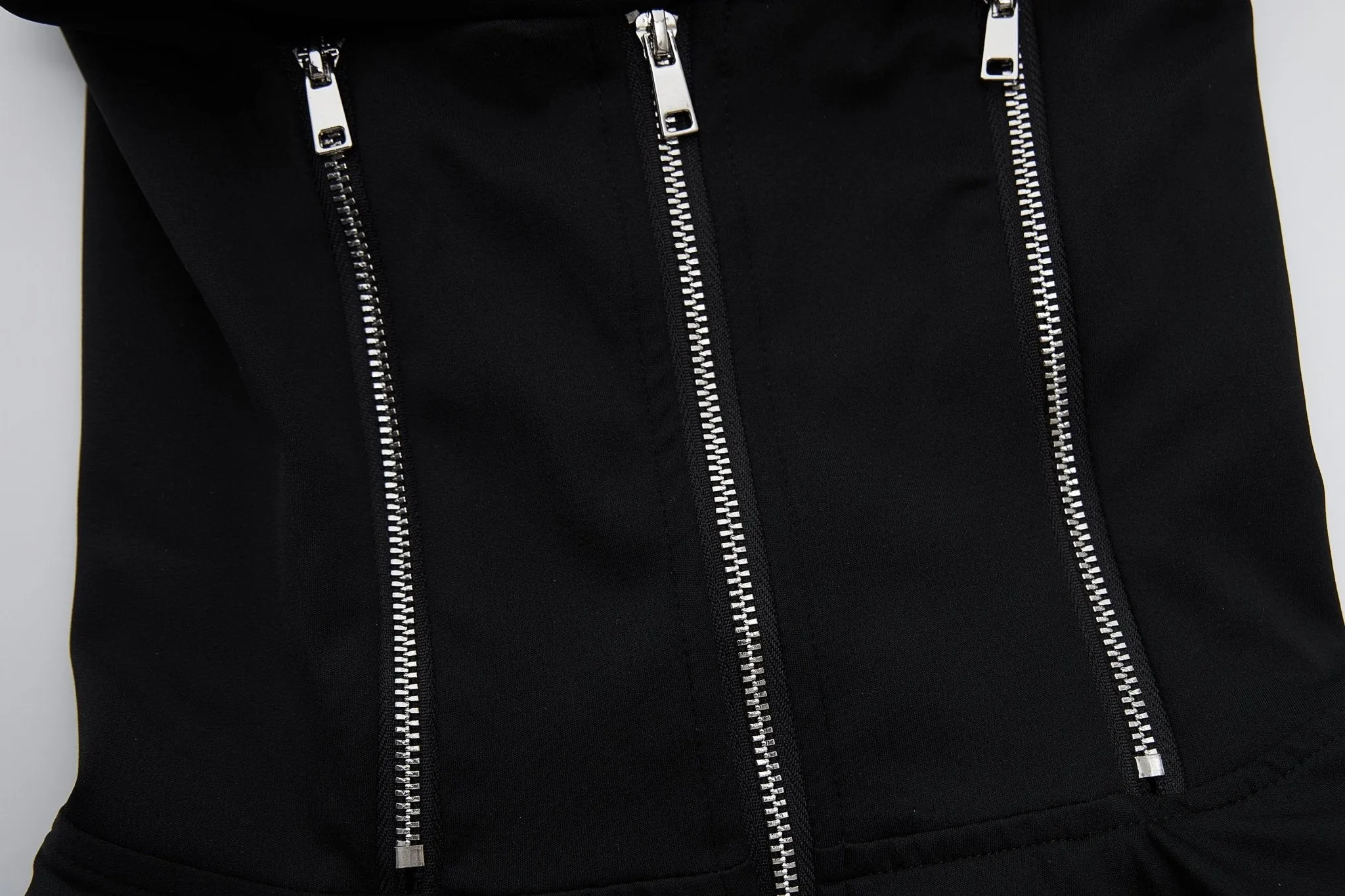 Black Zipped-up Turtleneck Jacket