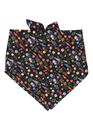 Blooms on Black Dog Bandana