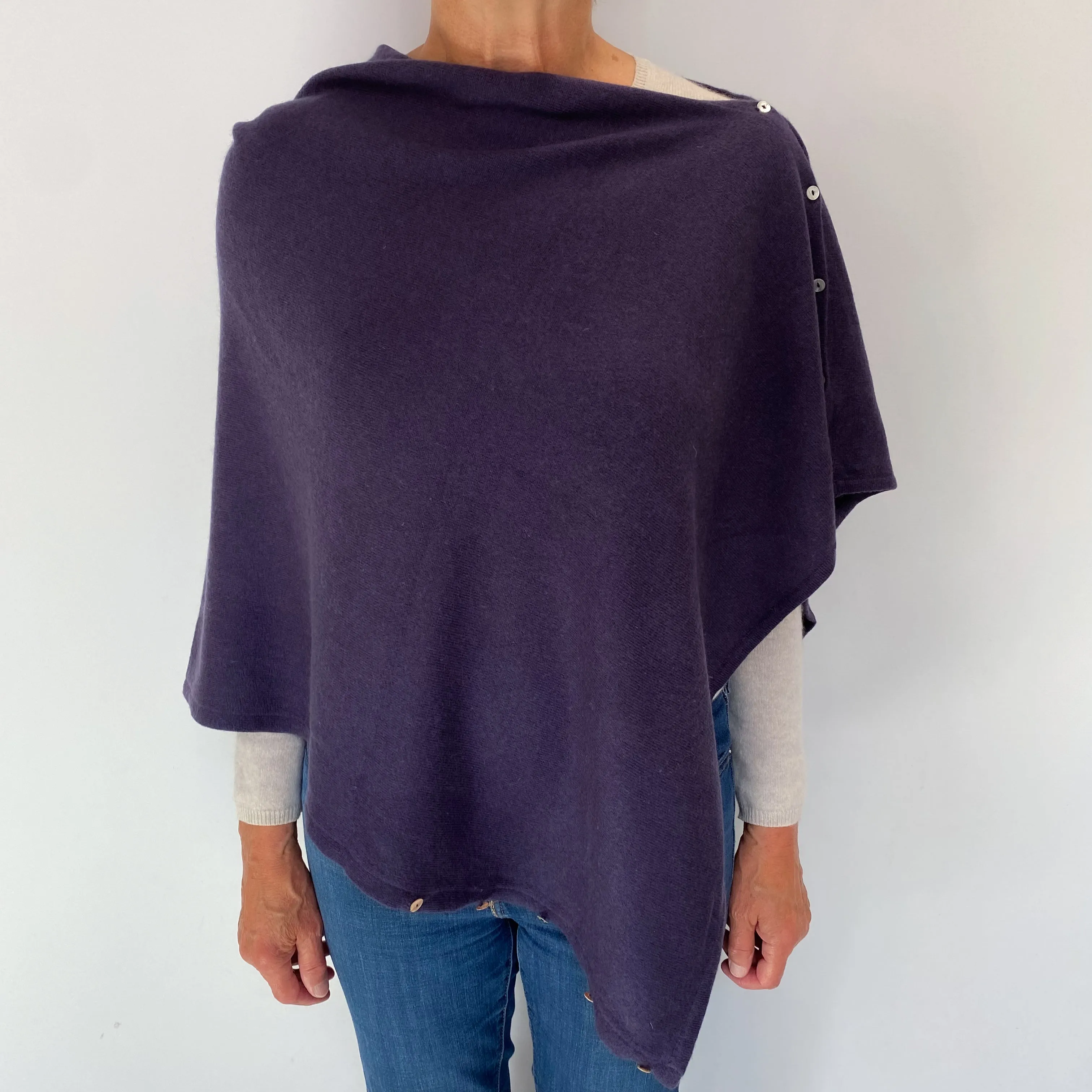 Blueberry Purple Cashmere Poncho