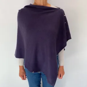 Blueberry Purple Cashmere Poncho