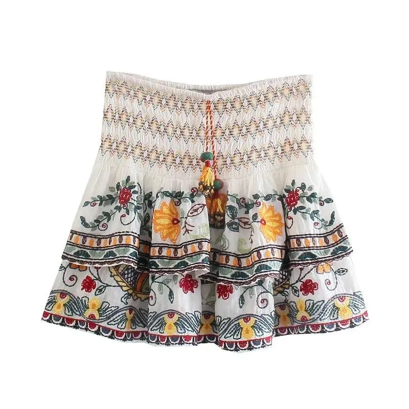 Boho-Chic Autumn Paisley Skirt Set: Fall Fashion for Women