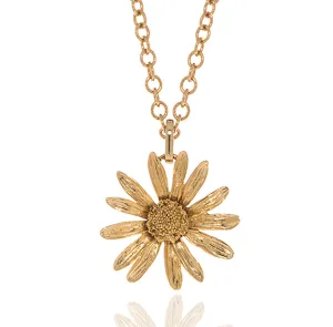 Botanica Mexicana Goldtone Daisy Necklace 36"