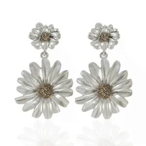 Botanica Mexicana Two Tone Drop Daisy Earrings