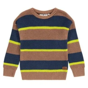 Boys Sweaters | Caramel and Navy Stripe | BABYFACE