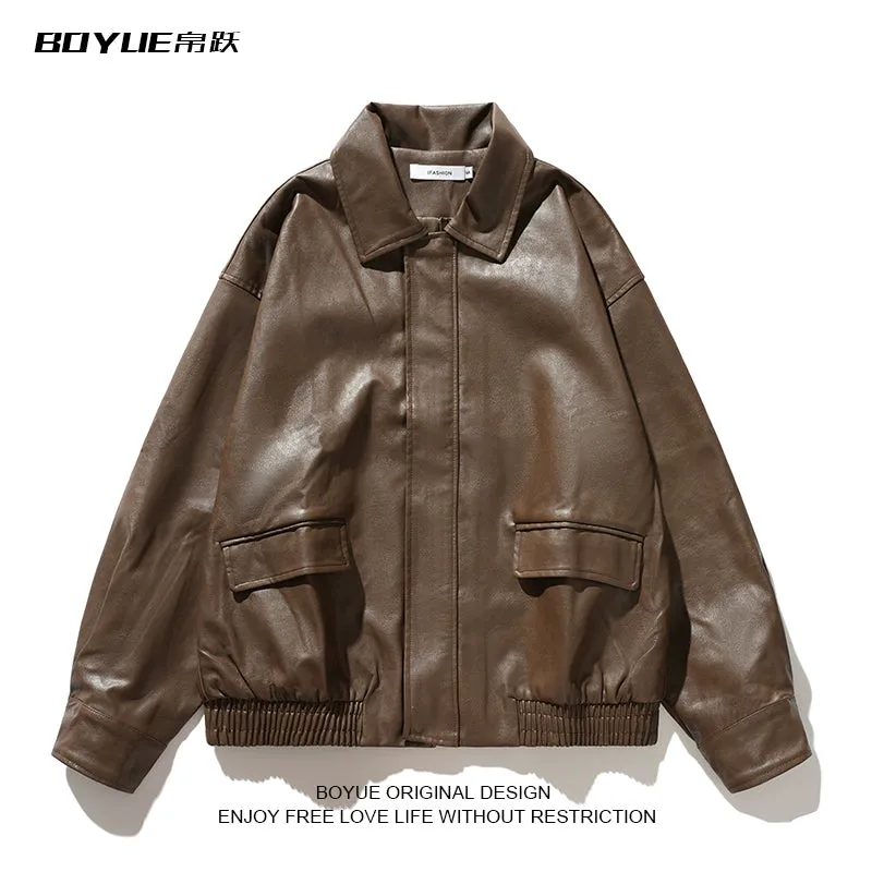 Boyue Leather Jacket Fall and Winter Fashion Street Motorcycle