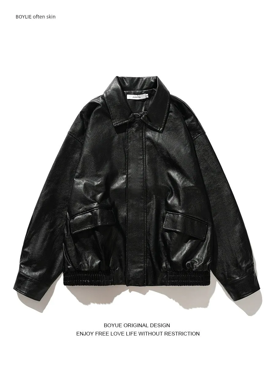 Boyue Leather Jacket Fall and Winter Fashion Street Motorcycle