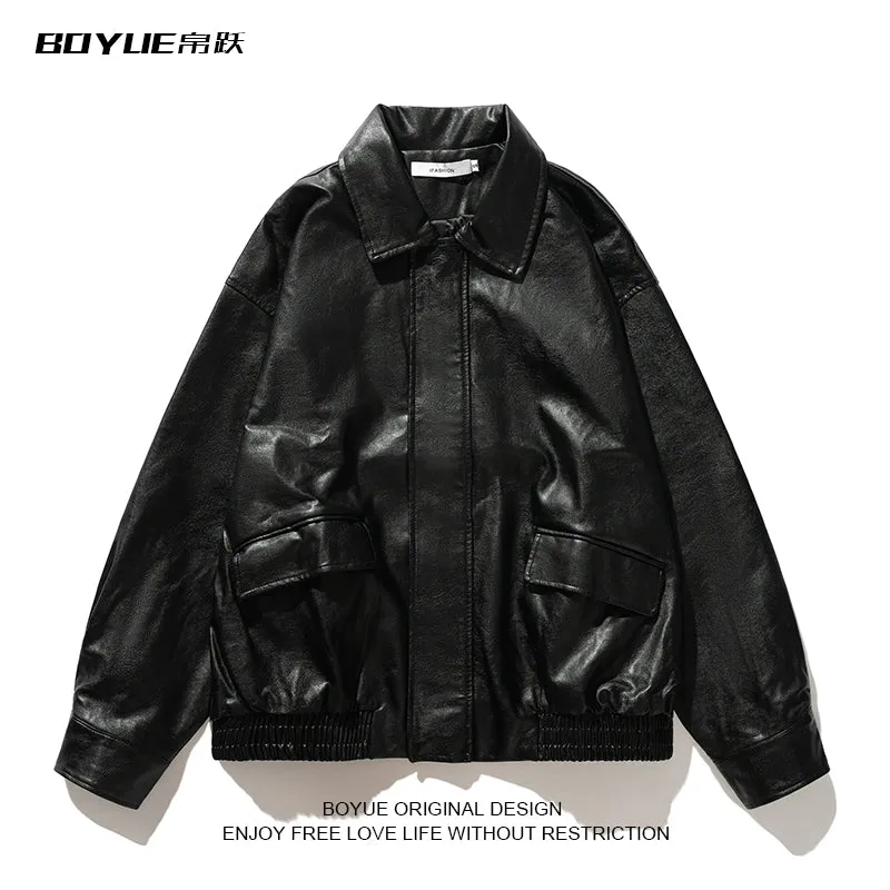 Boyue Leather Jacket Fall and Winter Fashion Street Motorcycle