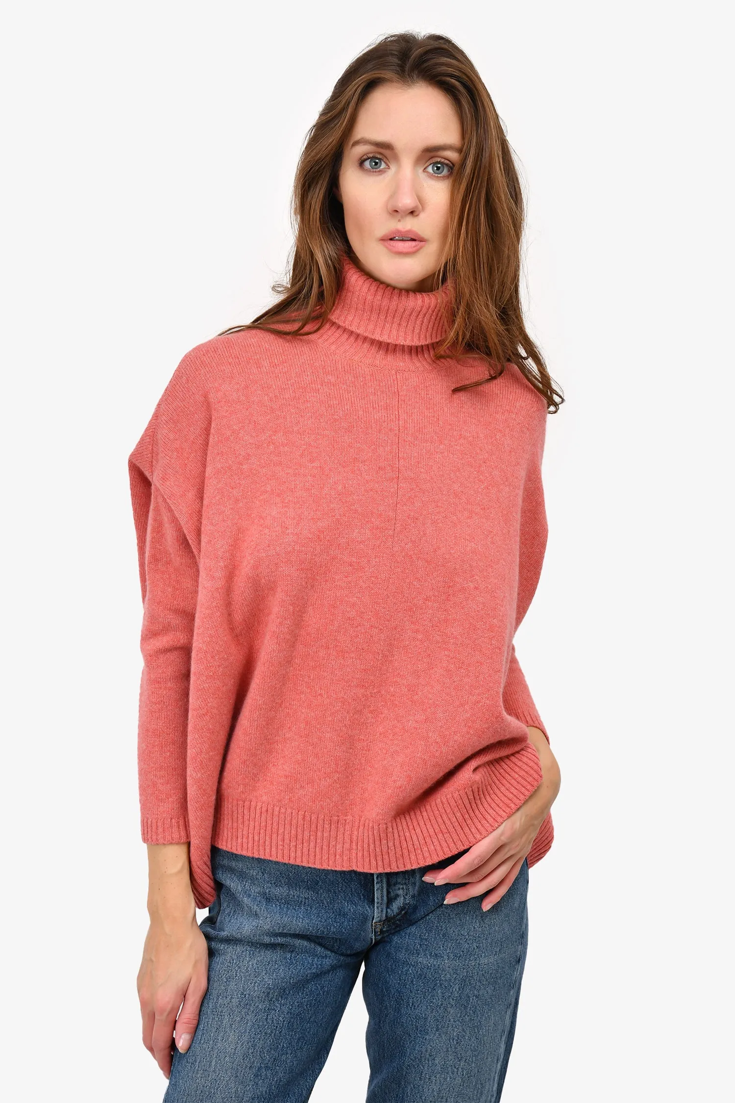 Brunello Cuccineli Coral Cashmere Turtleneck Sweater Size XS