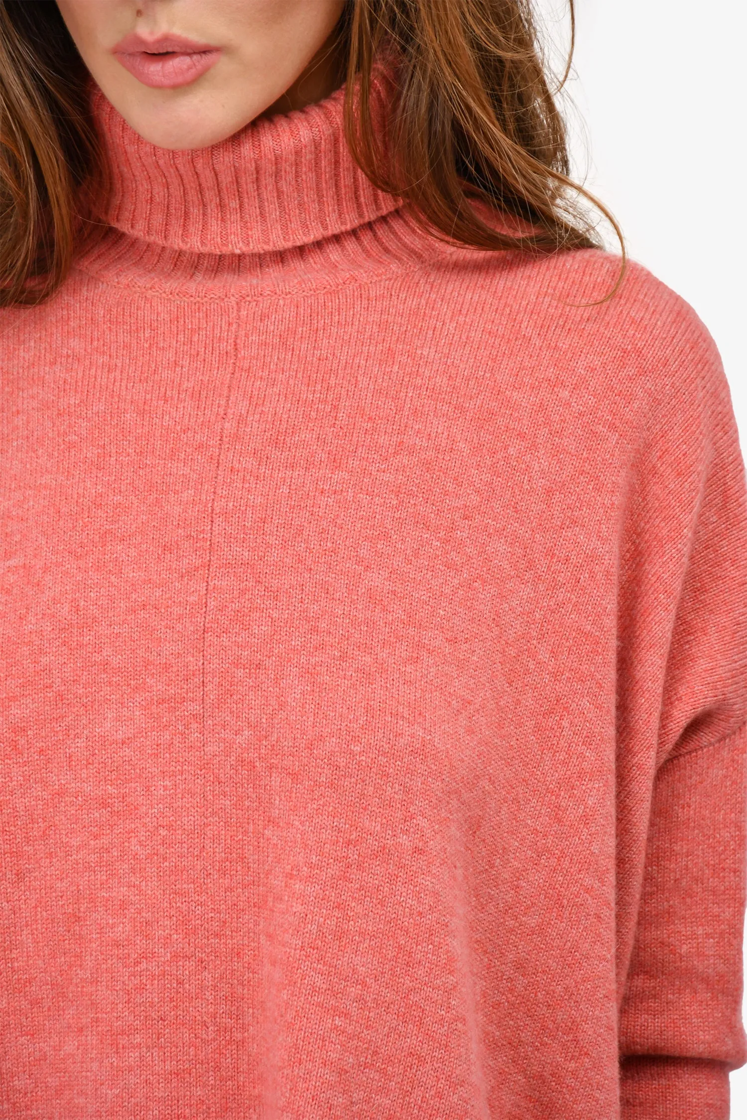 Brunello Cuccineli Coral Cashmere Turtleneck Sweater Size XS