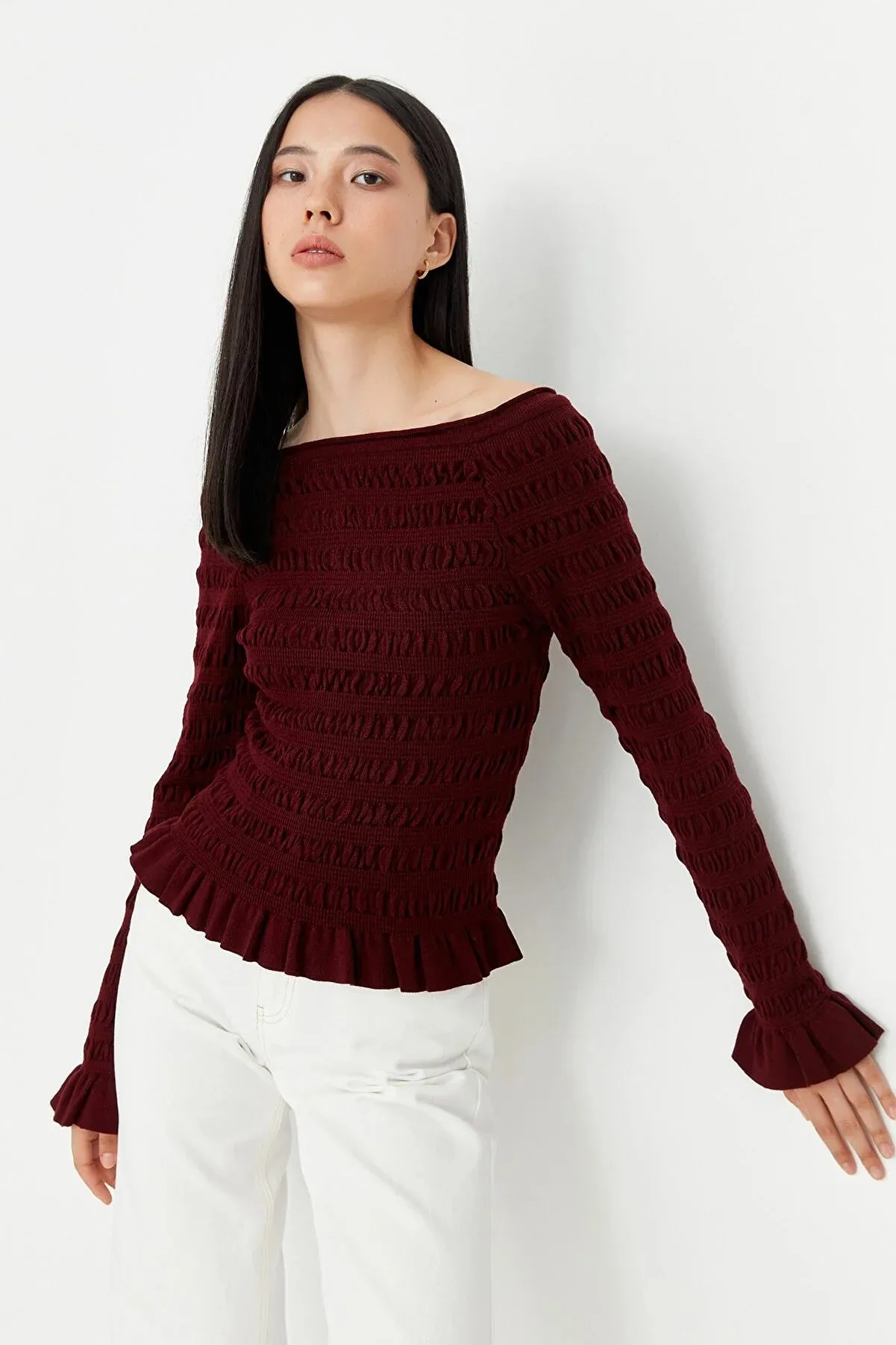 Burgundy top