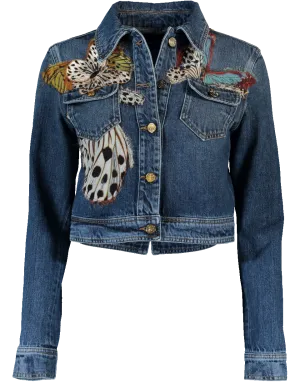 Butterfly Embroidered Jean Jacket