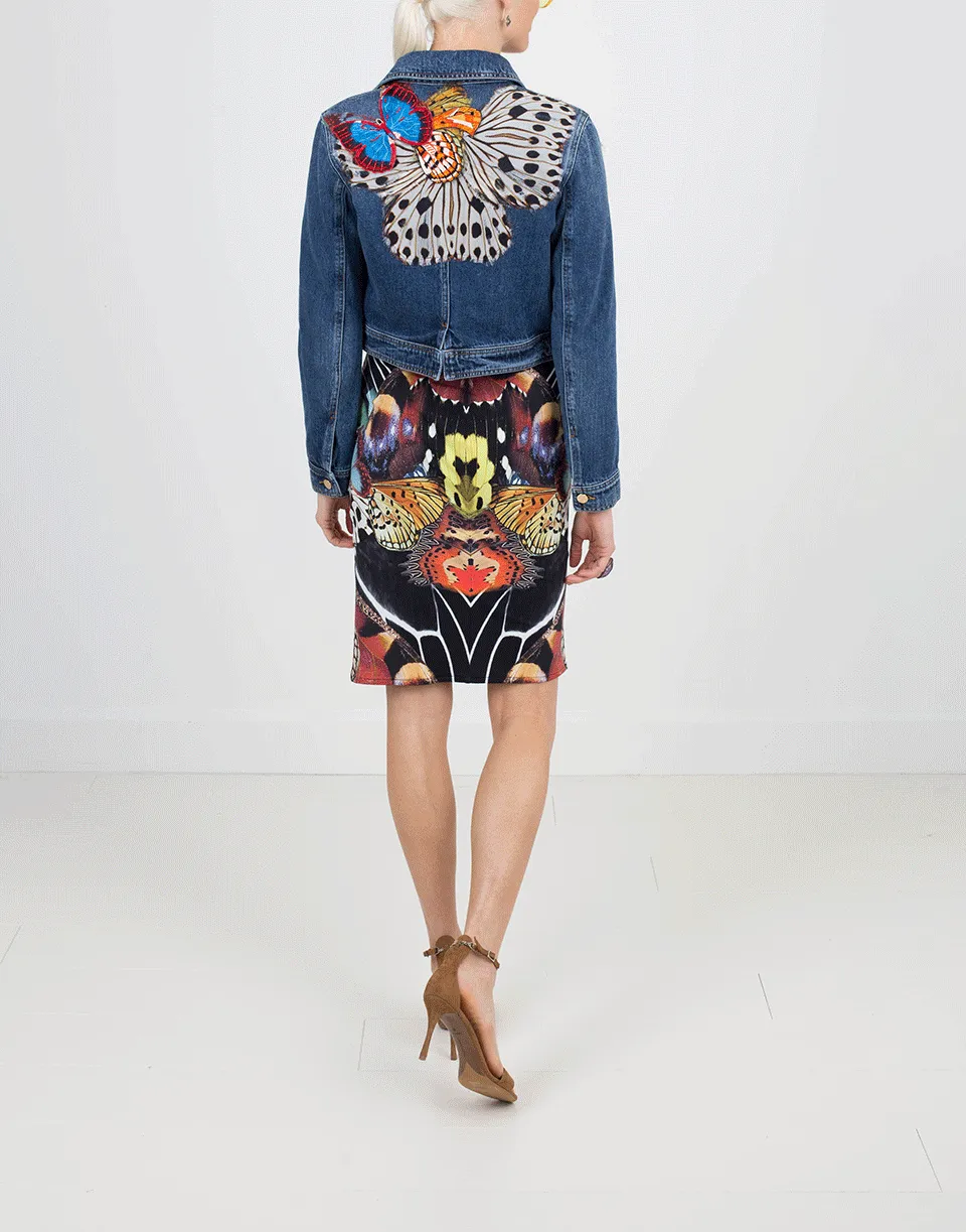 Butterfly Embroidered Jean Jacket