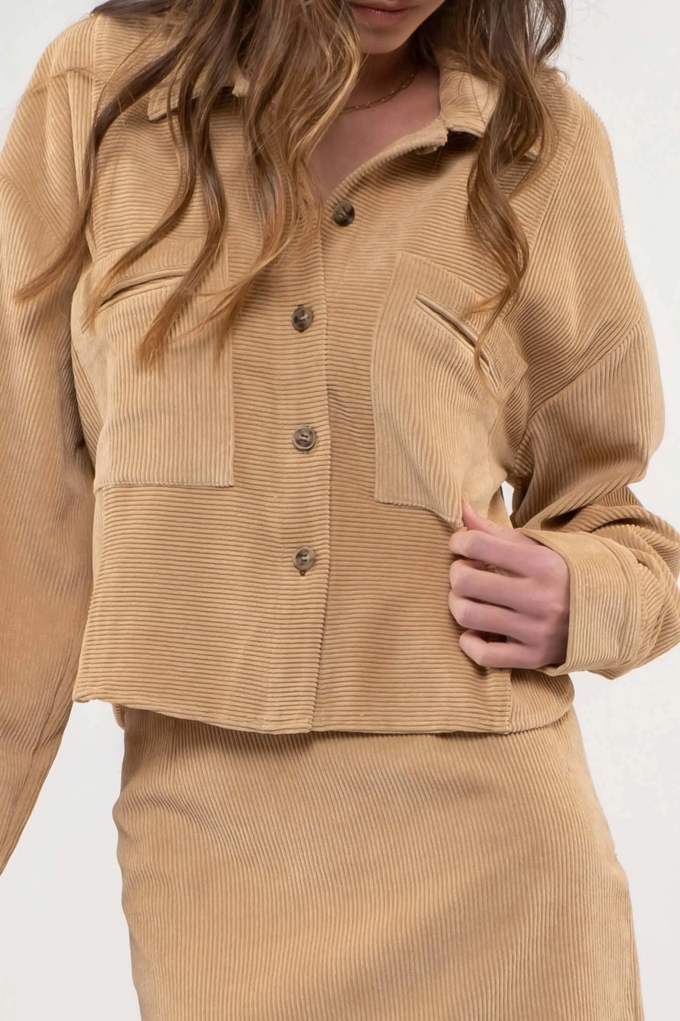 BUTTON UP RIB KNIT JACKET: DUSTY SAGE