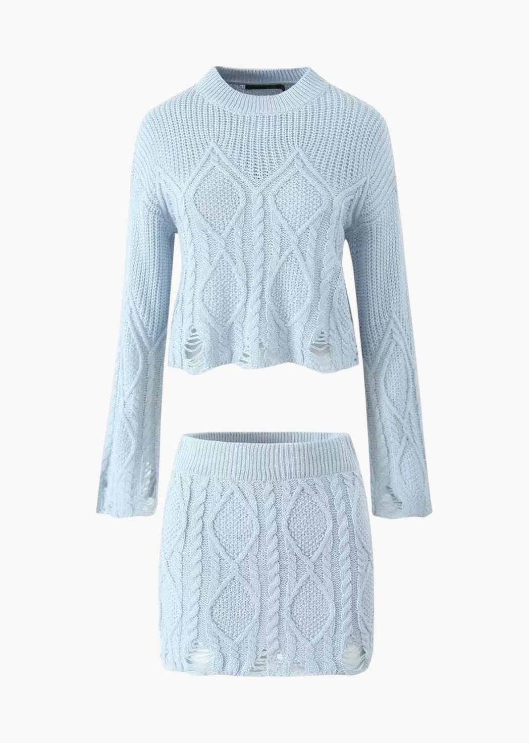 Cable Knit Mini Skirt