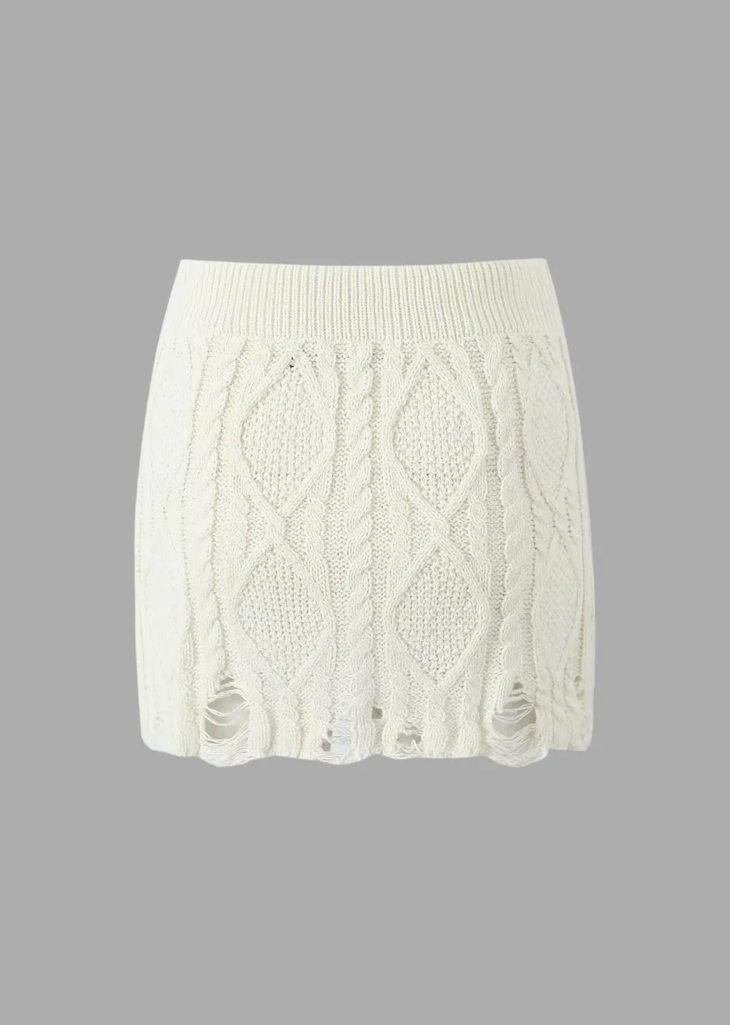 Cable Knit Mini Skirt