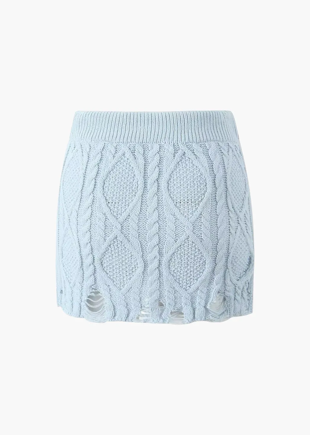 Cable Knit Mini Skirt