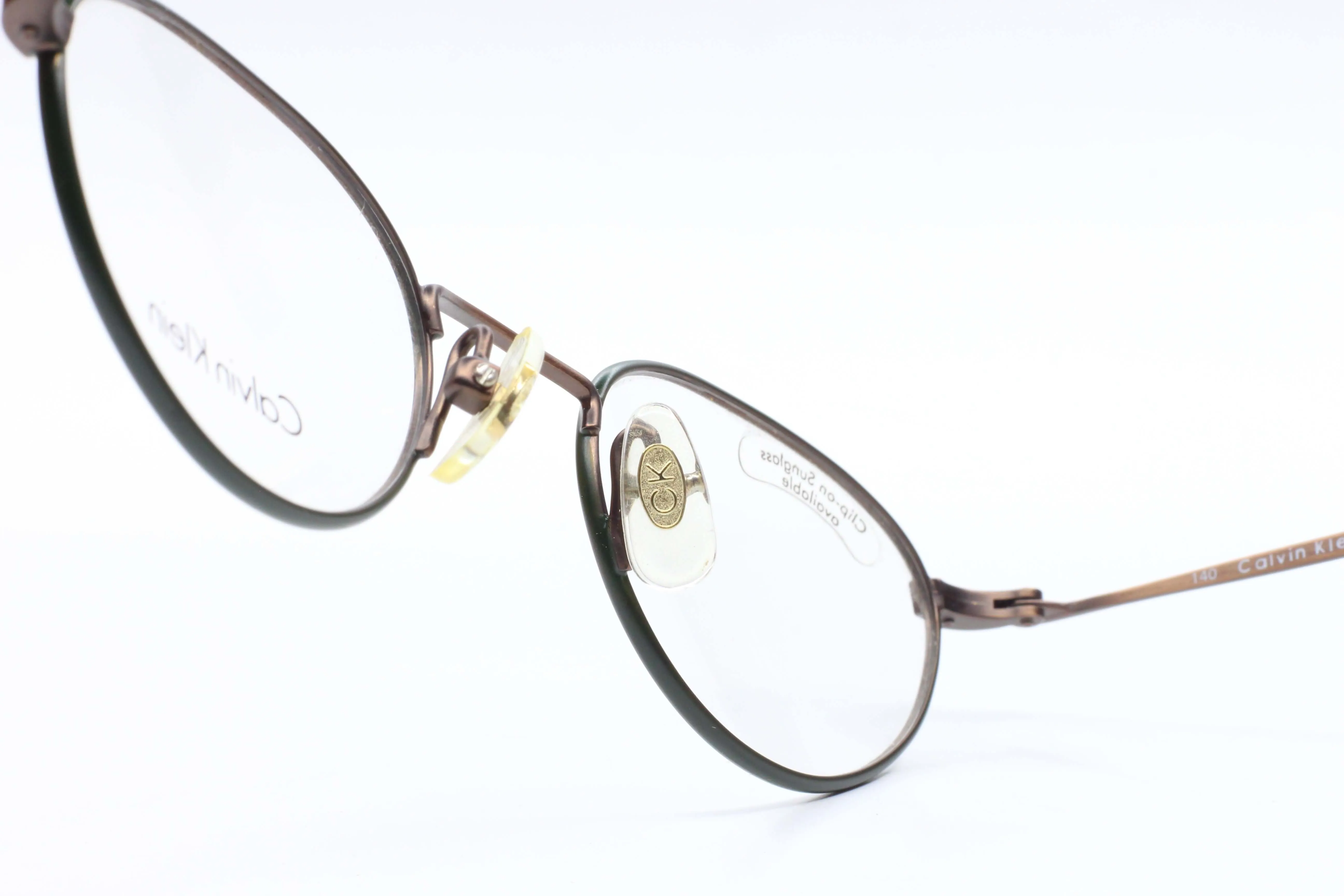 Calvin Klein 342 584 Antique Green Bronze Frame Japan Rare Eyeglasses