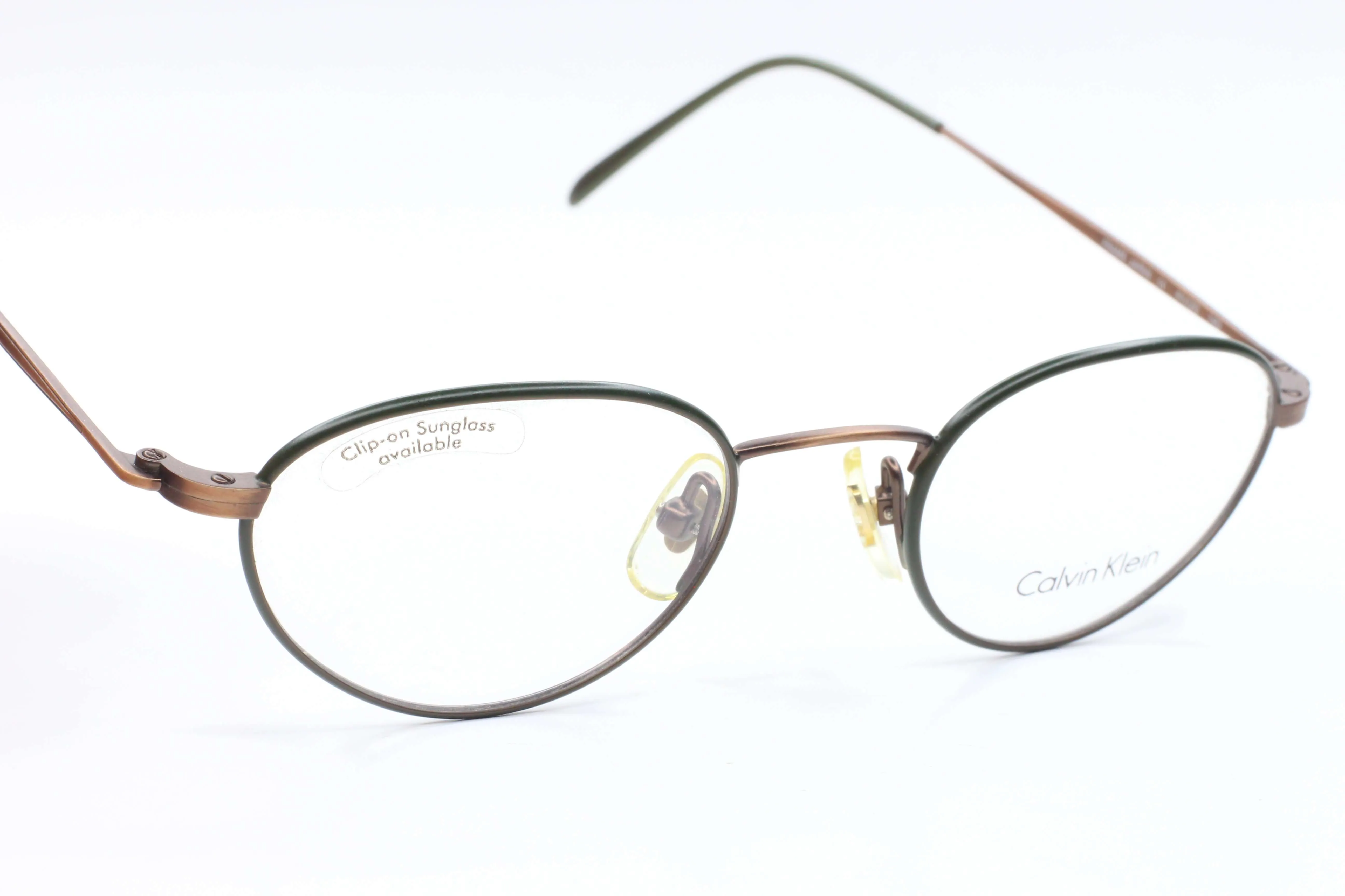 Calvin Klein 342 584 Antique Green Bronze Frame Japan Rare Eyeglasses