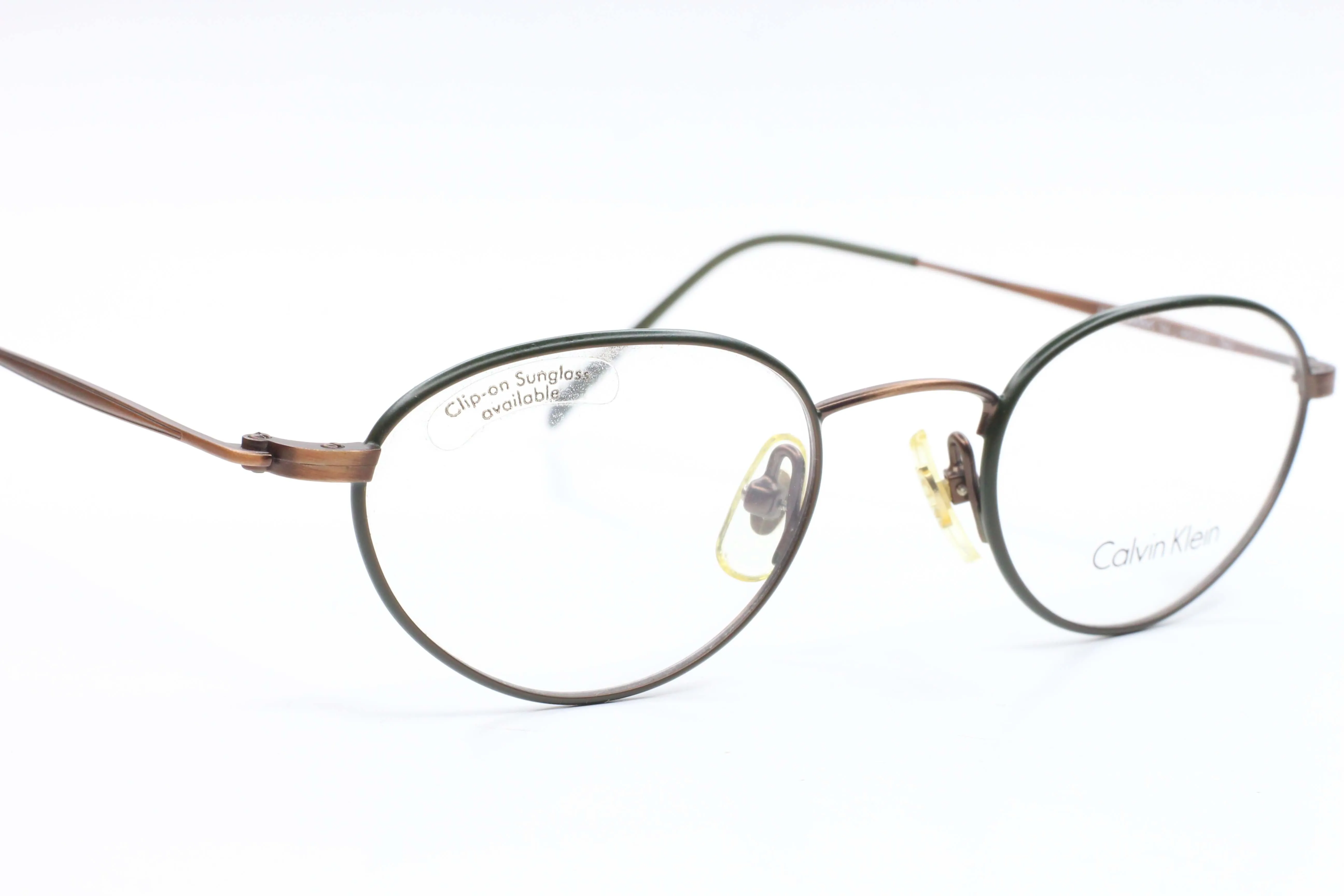 Calvin Klein 342 584 Antique Green Bronze Frame Japan Rare Eyeglasses